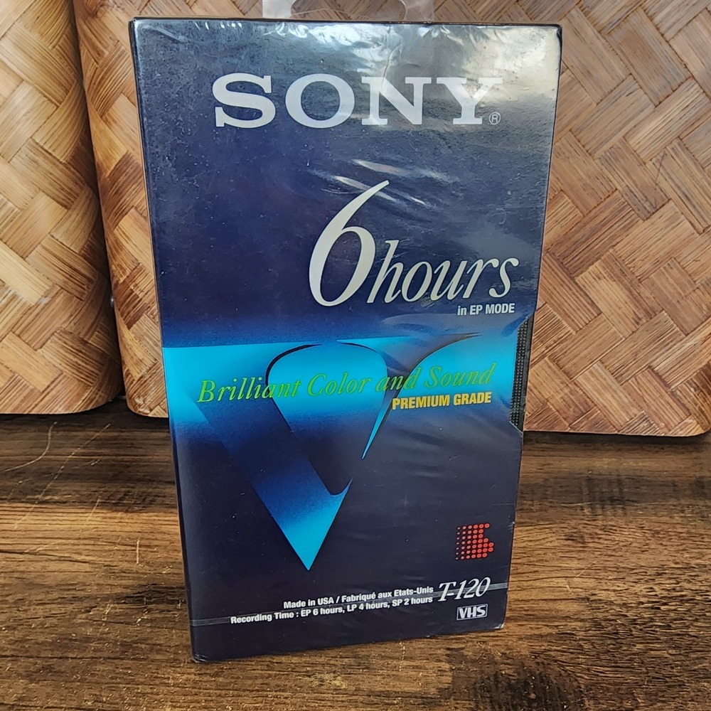 Sony 6 Hrs T-120 VHS‎ VCR Tapes Blank Premium Grade Brand New Wrapped Lot of 2